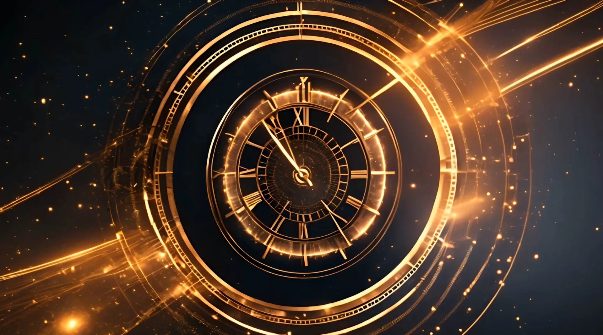 Golden Epoch Majestic Clock Sequence Stock Video